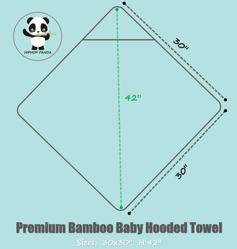 HIPHOP PANDA Bamboo Hooded Baby Towel - Soft Bath Towel with Bear Ears for Babie， Toddler， Infant - Ultra Absorbent， Natural Baby Stuff Baby Bath Shower Gifts for Boy and Girl - (Bear， 30 x 30 Inch) - Image 2